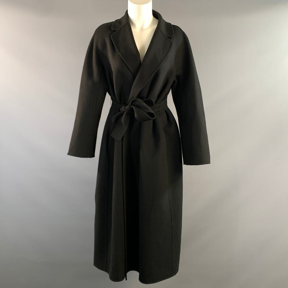 'S MAX MARA Size 8 Black Wool Raglan Sleeve Jacket